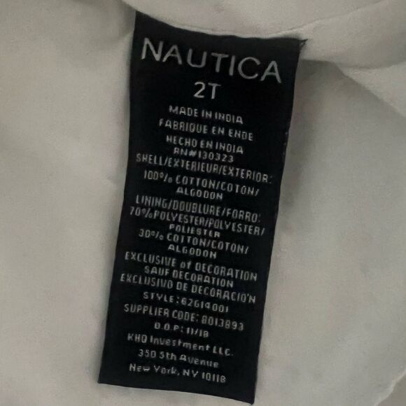 NAUTICA Eyelet Cotton White Cutout Shoulder High Waisted Blouse Girl Sz 2T Flowy - Picture 6 of 8